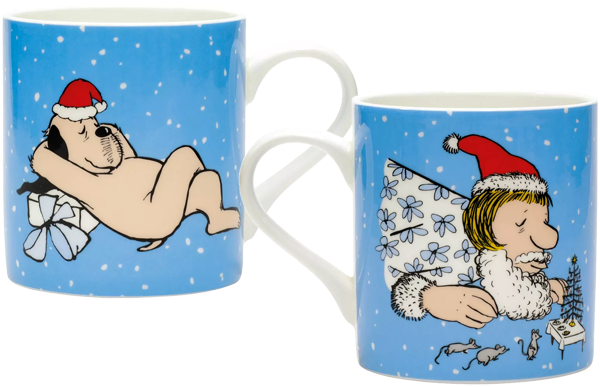 Becher: Set – Weihnachtsfrau & Weihnachtswum (Porzellan)