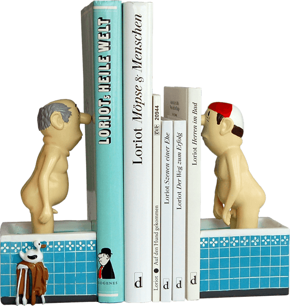 Buchstuetze: Herren im Bad